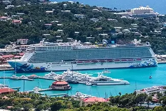 St Thomas Majestic Cruise Ship at Harbor, USVI