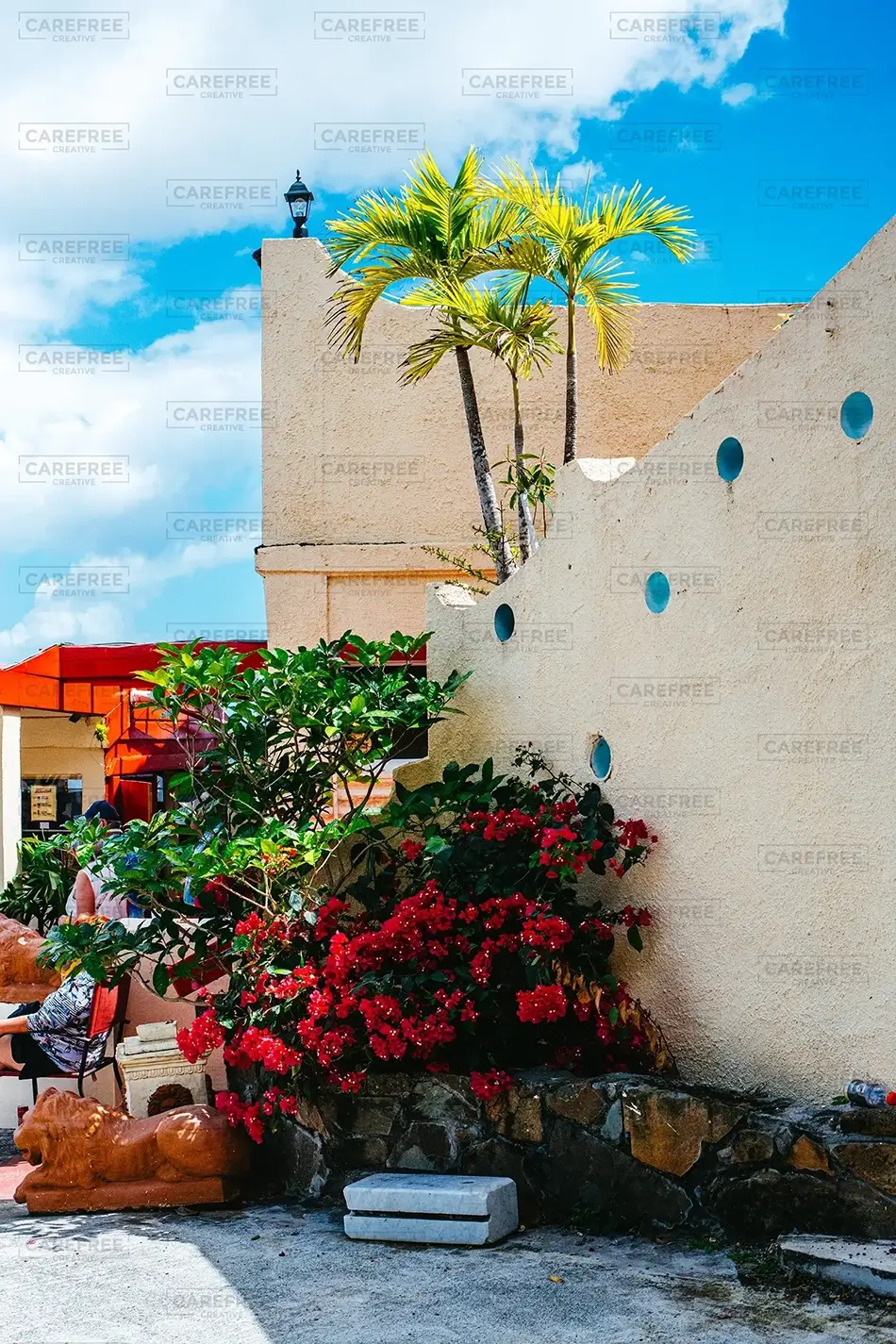 St Thomas Vibrant Floral Entryway, USVI · Caribbean