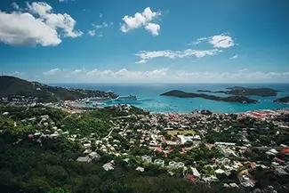 St Thomas Town View with Cloudy Horizon