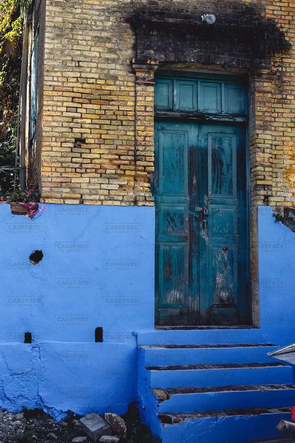 St Thomas Charming Blue Corner Building, USVI · Caribbean