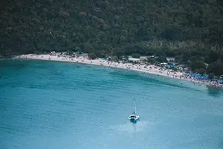St Thomas Secluded Sandy Beach from Above