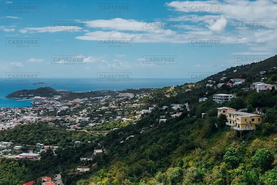 St Thomas Hillside Panorama, USVI · Caribbean