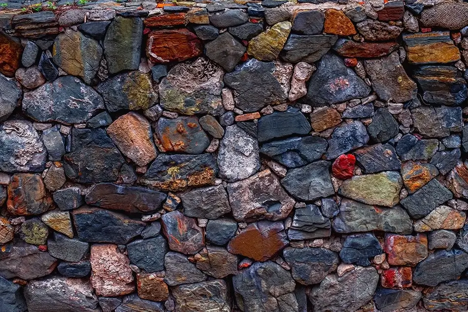 Tortola Colorful Stone Wall, Road Town, Tortola · British Virgin Islands