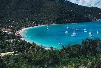 Tortola Boats Dotting The Harbor, Road Town, Tortola
