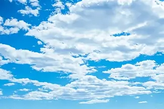 Two Lights State Park Azure Sky and Fluffy Clouds, Cape Elizabeth, Maine