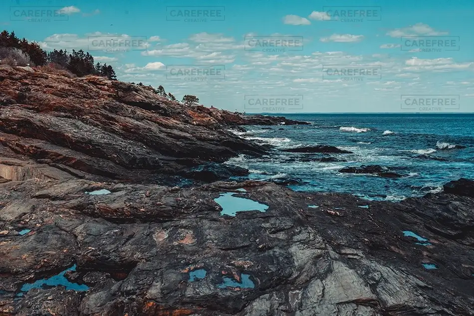 Two Lights State Park Afternoon Shoreline, Cape Elizabeth, Maine · United States