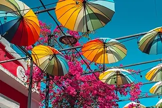 Umbrella Street Rainbow Shade, San Felipe, Puerto Plata