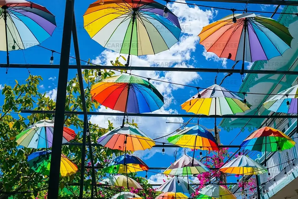 Umbrella Street Colorful Promenade, San Felipe, Puerto Plata · Dominican Republic
