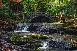 Vaughn Woods Stone Bridge Over Stream, Hallowell, Maine