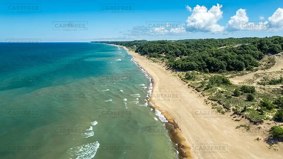 Warren Dunes State Park Scenic Beach and Ocean View, Sawyer, Michigan · United States