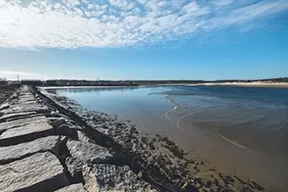 Wells Beach Breakwater View of Calm Waters