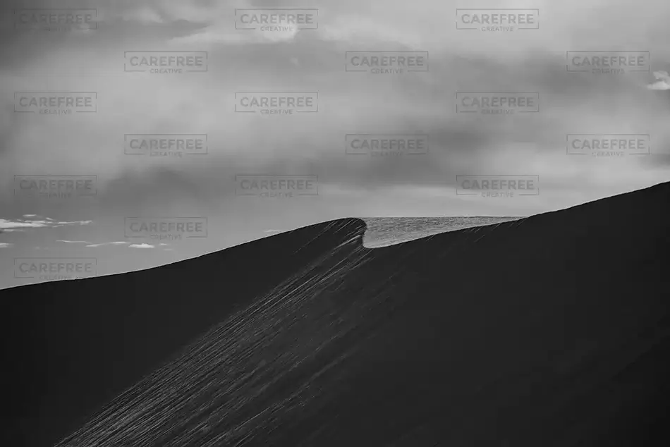 White Sands National Park Monochrome Dunes Under Stormy Skies, New Mexico · United States