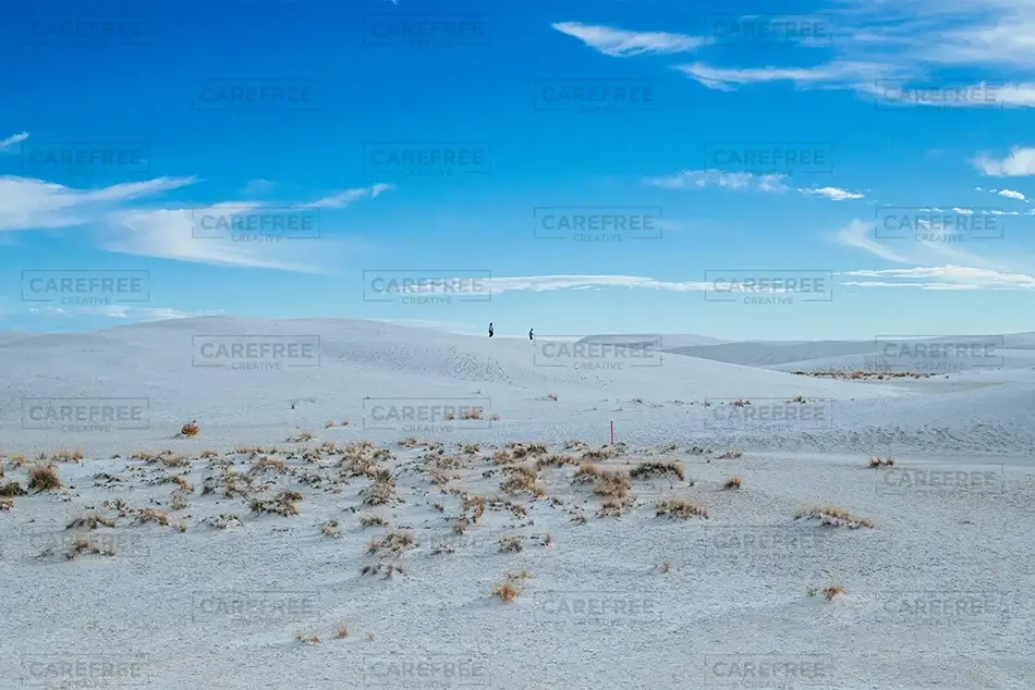 White Sands National Park Dune Field with Distant Figures, New Mexico · United States