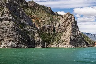 Wyoming Mountain Peaks with Clear Blue Water, Wyoming