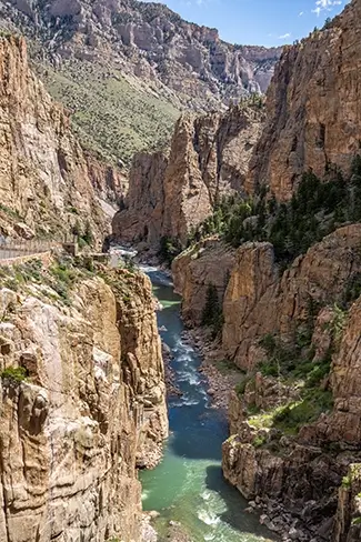 Wyoming Majestic Canyon with River Flowing, Wyoming