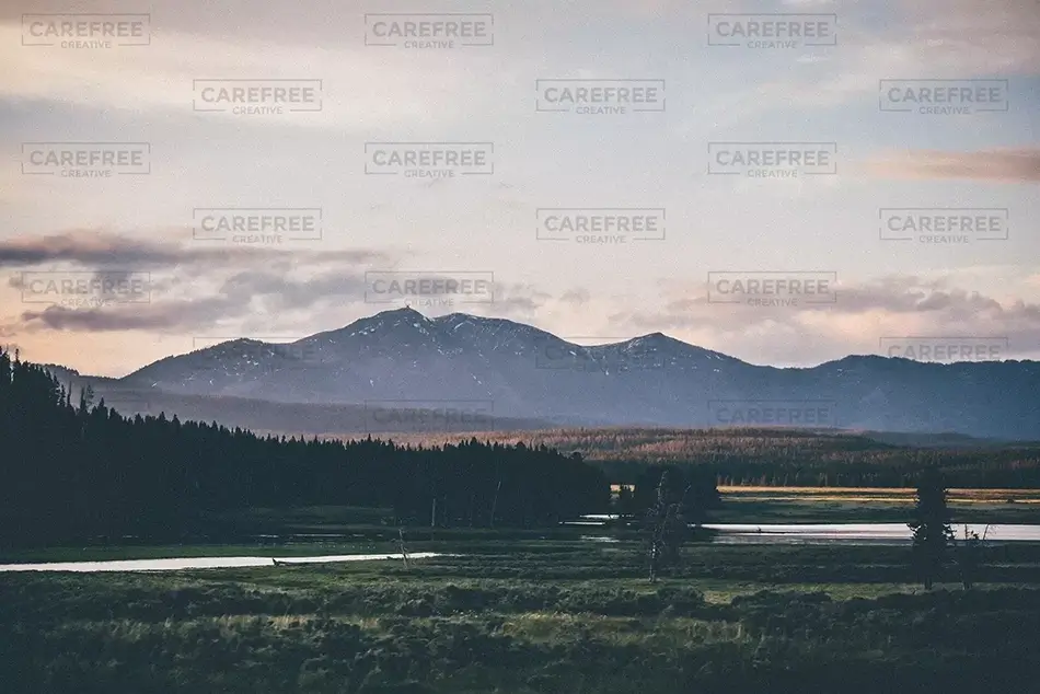 Yellowstone National Park Colorful Faded Landscape, Yellowstone National Park, Wyoming · United States