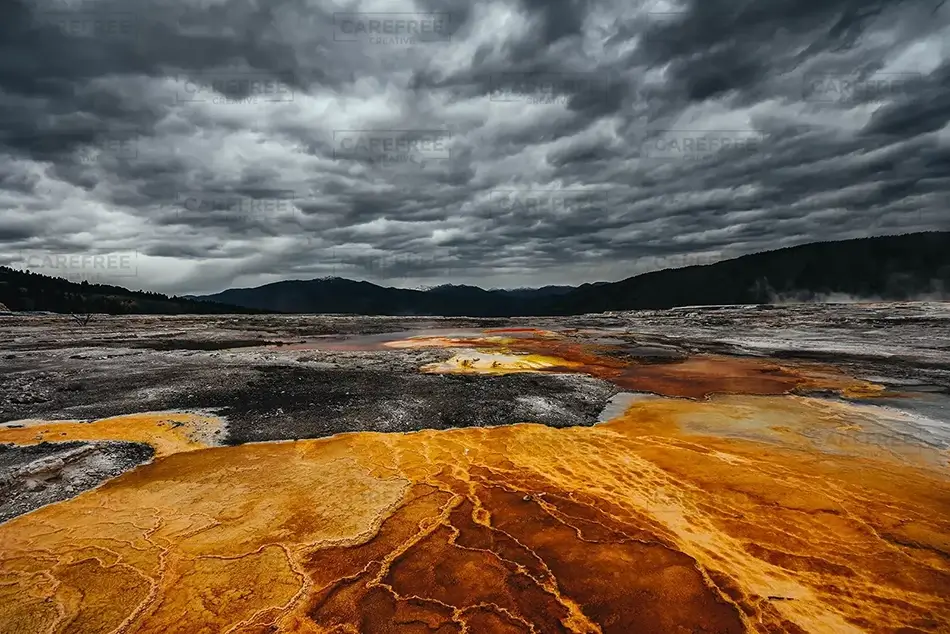 Yellowstone National Park Norris Geyser Basin Storm, Yellowstone National Park, Wyoming · United States