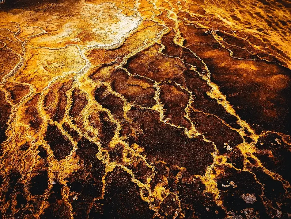 Yellowstone National Park Norris Geyser Basin Orange Abstract, Yellowstone National Park, Wyoming · United States