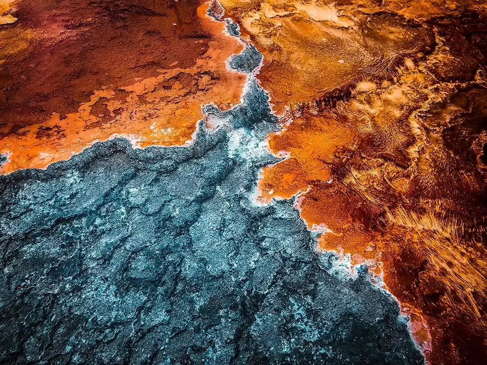 Yellowstone National Park Norris Geyser Basin Abstract Algae, Yellowstone National Park, Wyoming · United States