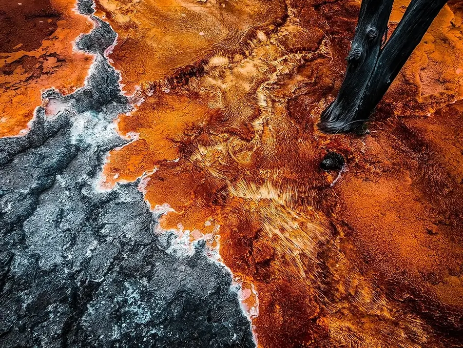 Yellowstone National Park Norris Geyser Basin Macro Abstract, Yellowstone National Park, Wyoming · United States