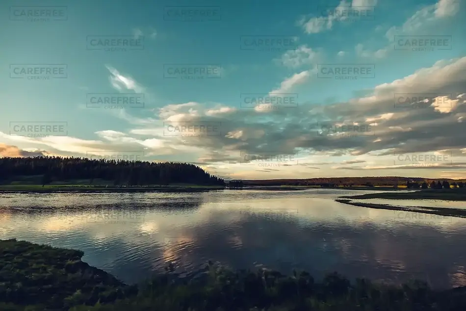 Yellowstone National Park Lake Reflection, Yellowstone National Park, Wyoming · United States