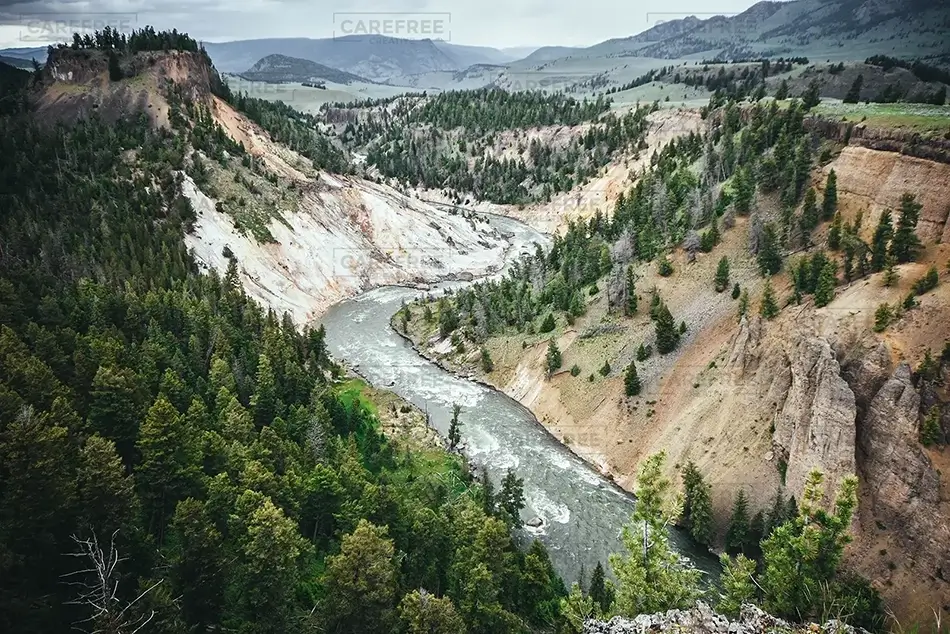 Yellowstone National Park Grand Canyon of Yellowstone Landscape, Yellowstone National Park, Wyoming · United States