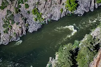 Black Canyon Of The Gunnison Deep River Flowing Through Canyon