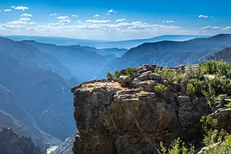 Black Canyon Of The Gunnison Rocky Cliff Overlooking Vast Canyon