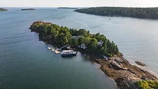 Cabbage Island Aerial View Of Wooded Island