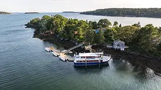Cabbage Island Passenger Ferry Moored To Dock