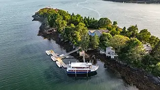 Cabbage Island Aerial View Of Island Dock