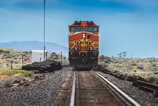 California Orange Freight Train Locomotive