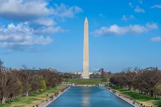 Washington Monument Reflected Across Tidal Basin